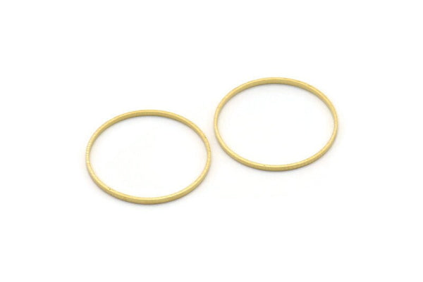 Raw Brass Ring, 100 Raw Brass Rings (18mm) A0628
