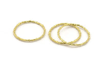 45mm Circle Connectors, 2 Raw Brass Circle Connectors (45x2x2mm) N1728