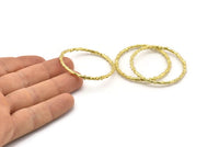 45mm Circle Connectors, 2 Raw Brass Circle Connectors (45x2x2mm) N1728