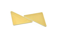 Brass Triangle Blank, 4 Raw Brass Triangle Blanks with 2 Holes (56x41x41x0.80mm)  B0204