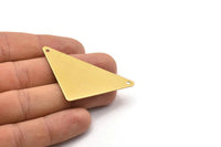 Brass Triangle Blank, 4 Raw Brass Triangle Blanks with 2 Holes (56x41x41x0.80mm)  B0204