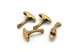 Brass Cufflink Finding, 12 Raw Brass Cufflink Blanks A0650