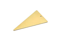 Triangle Pendants - 6 Raw Brass Triangle Pendants With 1 Holes (50x28x0.80mm) A0928