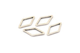 Silver Diamond Ring, 50 Antique Silver Plated Brass Open Diamond Ring Charms (10x16x1mm) D0058 H0669