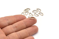 Silver Half Moon - 50 Antique Silver Plated Brass Open Semi Circle Connectors (6x11x1mm) D0009 H0657