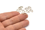 Silver Half Moon - 50 Antique Silver Plated Brass Open Semi Circle Connectors (6x11x1mm) D0009 H0657
