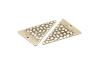 Gümüş Üçgen Tılsım, 1 Delikli 8 Antik Gümüş Kaplama Pirinç Üçgen Tılsım, Küpeler, Bulgular (29x20x0,60 mm) D1029 H1123