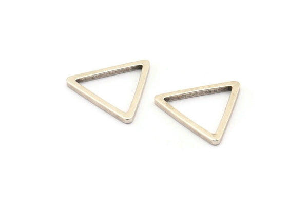 Gümüş Üçgen Charm, 24 Antik Gümüş Kaplama Pirinç Açık Üçgen Yüzük Charm (17x1,2 mm) D0108 H0653