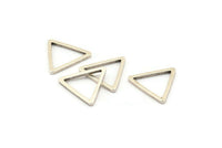 Silver Triangle Charm, 24 Antique Silver Plated Brass Open Triangle Ring Charms (17x1.2mm) D0108 H0653
