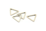 Gümüş Üçgen Charm, 24 Antik Gümüş Kaplama Pirinç Açık Üçgen Yüzük Charm (17x1,2 mm) D0108 H0653