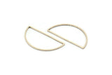 Silver Half Moon, 24 Antique Silver Plated Brass Semi Circle Connectors (15x30x0.80mm) D1280 H1140