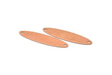 Almond Stamping Blank, 12 Raw Brass Almond Stamping Blanks With 2 Holes (45x10x0.8mm) D0440