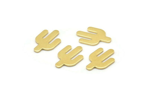Brass Cactus Blank, 50 Raw Brass Cactus, Tiny Cactus Blanks (14x9x0.80mm) M02614