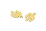 Brass Cactus Charm, 24 Raw Brass Cactus Charms With 1 Hole (14x9x0.80mm) M02615