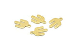 Brass Cactus Charm, 24 Raw Brass Cactus Charms With 1 Hole (14x9x0.80mm) M02615
