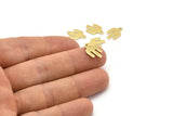 Brass Cactus Charm, 24 Raw Brass Cactus Charms With 1 Hole (14x9x0.80mm) M02615