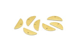 Semi Circle Charm, 50 Raw Brass Half Moon Charms With 1 Hole, Blanks (14x5x0.80mm) M02724