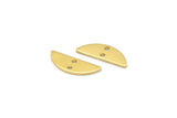 Semi Circle Charm, 50 Raw Brass Half Moon Charms With 2 Holes, Blanks (14x5x0.80mm) M02725