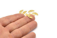 Semi Circle Charm, 50 Raw Brass Half Moon Charms With 2 Holes, Blanks (14x5x0.80mm) M02725