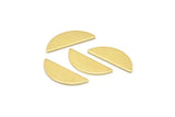 Semi Circle Blank, 24 Raw Brass Half Moon Blanks, Stamping Blanks (18x7x0.80mm) M02655