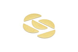 Semi Circle Blank, 24 Raw Brass Half Moon Blanks, Stamping Blanks (18x7x0.80mm) M02655