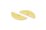 Semi Circle Charm, 24 Raw Brass Half Moon Charms With 1 Hole, Blanks (18x7x0.80mm) M02657