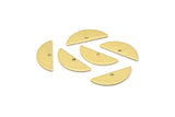 Semi Circle Charm, 24 Raw Brass Half Moon Charms With 1 Hole, Blanks (18x7x0.80mm) M02657