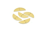 Semi Circle Charm, 24 Raw Brass Half Moon Charms With 2 Holes, Blanks (18x7x0.80mm) M02658