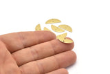 Semi Circle Charm, 24 Raw Brass Half Moon Charms With 2 Holes, Blanks (18x7x0.80mm) M02658