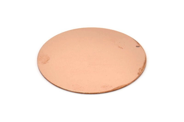 Copper Round Charm, Raw Copper Charm With 1 Hole, Pendants, Findings (50x0.80mm) M02630
