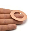 Copper Round Charm, Raw Copper Charm With 2 Holes, Pendants, Findings (50x0.80mm) M02632