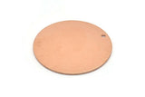 Copper Round Charm, 2 Raw Copper Charms With 1 Hole, Pendants, Findings (30x0.80mm) M02624