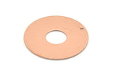 Copper Round Charm, 2 Raw Copper Charms With 1 Hole, Pendants, Findings (30x0.80mm) M02625