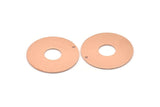 Copper Round Charm, 2 Raw Copper Charms With 1 Hole, Pendants, Findings (30x0.80mm) M02625