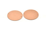 Copper Round Charm, 2 Raw Copper Charms With 2 Holes, Pendants, Findings (30x0.80mm) M02626