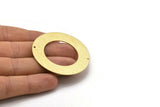 Brass Round Charm, Textured Raw Brass Charm With 2 Holes, Pendants, Findings (50x0.80mm) M02645