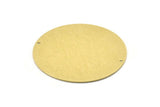 Brass Round Charm, Textured Raw Brass Charm With 2 Holes, Pendants, Findings (50x0.80mm) M02646