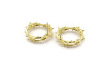 Brass Circle Earring, 4 Raw Brass Circle Stud Earrings (22x5mm) N1758