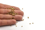 Brass Cube Beads, 100 Raw Brass Square Cube Beads (2x2mm) B0132