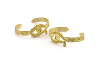 Brass Eye Cuff, Raw Brass Eye Shaped Bracelet Stone Setting With 1 Pad - Pad Size 8mm N1778