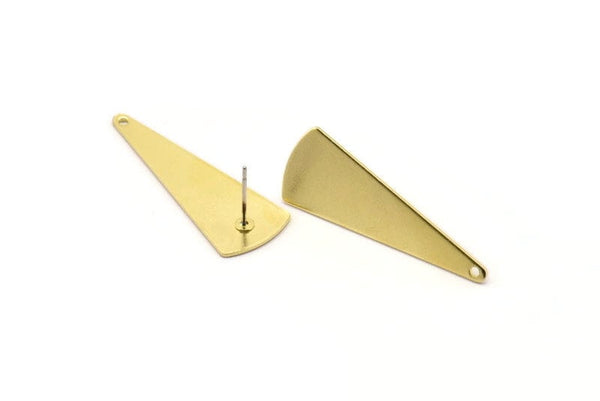 Pirinç Üçgen Küpe, 1 Delikli 8 Ham Pirinç Üçgen Küpe (37x14x0,80 mm) A1155 A1338