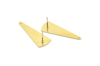 Brass Triangle Earring, 8 Raw Brass Triangle Stud Earrings With 1 Hole (37x14x0.80mm) A1155 A1338