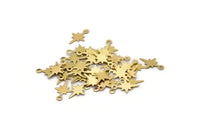 Brass Pole Star Charm, 100 Raw Brass, Brass Charms, Brass Pole Star Charms With 1 Loop (13x8x0.40mm) A0819