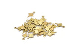Brass Pole Star Charm, 100 Raw Brass, Brass Charms, Brass Pole Star Charms With 1 Loop (13x8x0.40mm) A0819