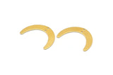 Brass Moon Charm, 24 Raw Brass Crescent Moon Charms With 2 Holes, Connectors (28x19x0.60mm) D913