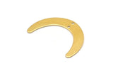 Brass Moon Charm, 24 Raw Brass Crescent Moon Charms With 2 Holes, Connectors (28x19x0.60mm) D913