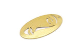 Brass Face Charm, 8 Raw Brass Face Charms With 1 Hole, Pendants, Earrings, Findings (35x19x0.80mm) M02123