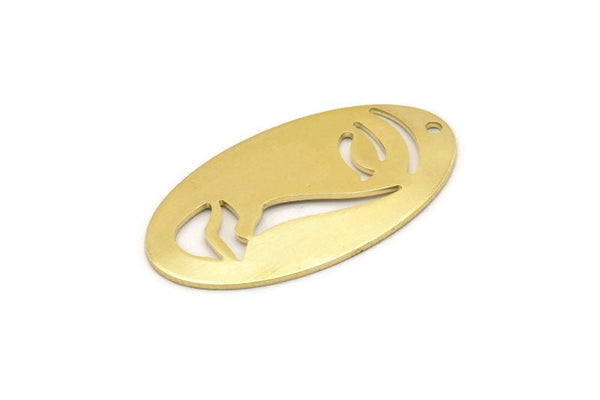 Brass Face Charm, 8 Raw Brass Face Charms With 1 Hole, Pendants, Earrings, Findings (35x19x0.80mm) M02123