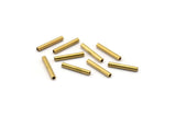 Long Spacer Bead, 100 Raw Brass Tube Beads, Spacer Beads (10x1.5mm) (b0120)