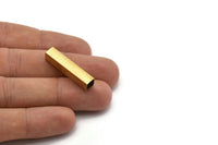 Geometric Tube Bead, 12 Raw Brass Square Tubes, Charms, Findings (6x30mm) Bs 1624